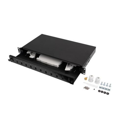 PATCH PANEL LANBERG 1U 19" FIBRA OPTICA 12 PTS SC SIMPLEX O 12 LC DUPLEX BK+ACC