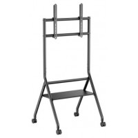 AISENS - SOPORTE DE SUELO ECO CON RUEDA, 1 BANDEJA PARA PANTALLA INTERACTIVA/TV 80KG DE 37-86, NEGRO