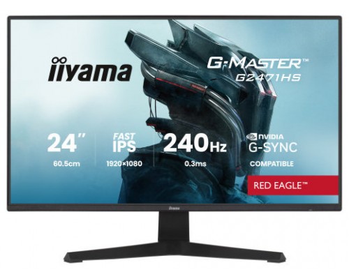 MONITOR IIYAMA 24 PULGADAS RESOLUCI&Oacute;N FULL HD (1920X1080), PANEL IPS, 0,8 MS (MPRT), 165 HZ, BRILLO 250, CONTRASTE 1100:1, HDMI, DISPLAYPORT, USB HUB, ALTAVOCES 2 &times; 2W, FLICKER-FREE, LOW BLUE LIGHT, FREE SYNC, BLACK TUNER. (Espera 4 dias)