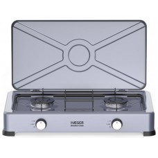 HORNILLO DE GAS 2 FUEGOS DOUBLE COOK GRIS HAEGER (Espera 4 dias)