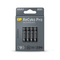 PILA RECARGABLE GP AAA SIN DESCARGA 800mAh (4 UD)