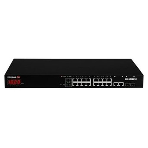 Edimax PRO GS-5216PLC Switch 18xGb PoE+ 2xSFP Surv-IA30 Edimax PRO GS-5216PLC Switch 18xGb PoE+ 2xSFP Surv