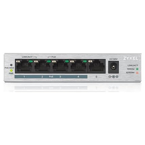 Zyxel GS1005HP No administrado Gigabit Ethernet (10/100/1000) Energ&iacute;a sobre Ethernet (PoE) Plata (Espera 4 dias)