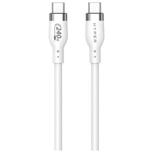 HYPER 2M SILICONE 240W USB-C CHARGING CABLE - WHITE-SX60 HYPER 2M SILICONE 240W USB-C CHARGING CABLE - WHITE