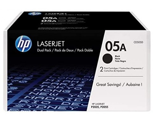 TONER HP CE505D Nº05A PACK 2 UD