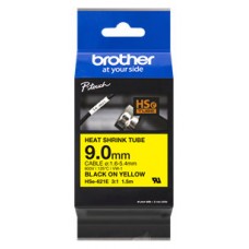 BROTHER Cinta tubo termorretractil. Texto negro sobre fondo amarillo. PTE300, PTE550W, PTP750W, PTP9