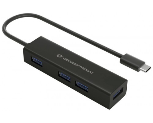 HUB USB-C 3.0 CONCEPTRONIC HUBBIES07B 4 PUERTOS USB