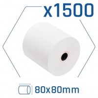 Pack 1500 rollos papel térmico sin BPA 80x80mm