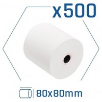 Pack 500 rollos papel térmico sin BPA 80x80mm