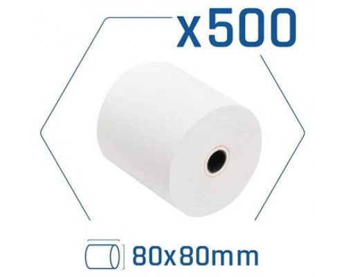 Pack 500 rollos papel térmico sin BPA 80x80mm