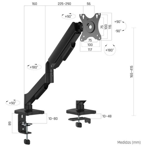 iggual SPMP01-A Soporte pinza 1 monitor 17-34" pro-IA25 iggual SPMP01-A Soporte pinza 1 monitor 17-34" pro