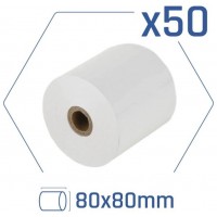 iggual Caja 50 rollos papel térmico 80x80x13 mm