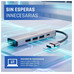 iggual Hub USB-A 5 puertos 3xUSB + RJ45 + tipo C-IA40 iggual Hub USB-A 5 puertos 3xUSB + RJ45 + tipo C