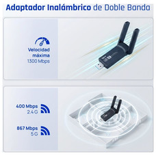 iggual Adaptador USB Wifi 1300 Mbps dual 2.4G/5G-IA30 iggual Adaptador USB Wifi 1300 Mbps dual 2.4G/5G