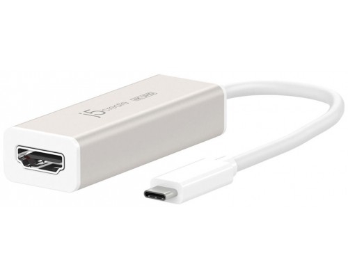 j5create JCA153 Adaptador gráfico USB 3840 x 2160 Pixeles Aluminio, Blanco (Espera 4 dias)