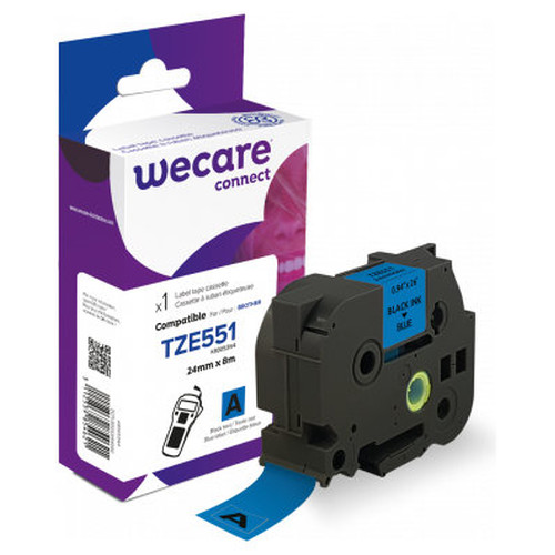 ARMOR WECARE Etiqueta Azul Texto Negro para BROTHER TZE551 24MM*8M-IR30 ARMOR WECARE Etiqueta Azul Texto Negro para BROTHER TZE551 24MM*8M