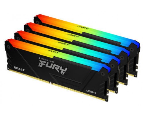 Kingston Technology FURY Beast RGB módulo de memoria 128 GB 4 x 32 GB DDR4 2666 MHz (Espera 4 dias)