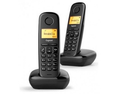 Gigaset A170 Duo Teléfono DECT/analógico Negro Identificador de llamadas (Espera 4 dias)