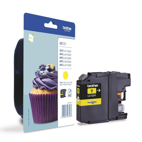 Brother Cartucho LC123YBP Amarillo Blister-IA20 Brother Cartucho LC123YBP Amarillo Blister