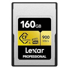 LEXAR 160GB PROFESSIONAL CFEXPRESS TYPE A CARD GOLD SERIE, UP TO 900MB/S READ 800MB/S WRITE. VPG 400 (Espera 4 dias)