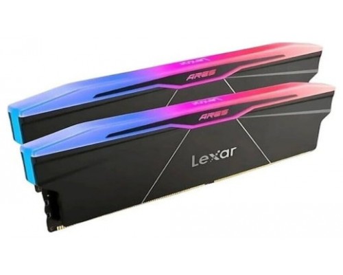 LEXAR MEMORIA ARES 2.0 16 GB DDR5 6000 CL28 1.35V MEMORY WITH HEATSINK AND RGB LIGHTING,DUAL PACK, BLACK COLOR (Espera 4 dias)