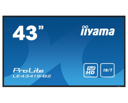 iiyama PROLITE LE4341S-B2 Pantalla plana para señalización digital 108 cm (42.5") LCD 350 cd / m² Full HD Negro 18/7 (Espera 4 dias)