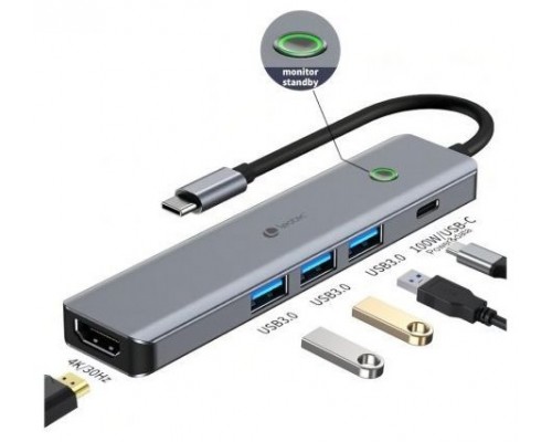 LEOTEC DOCKING STATION 6EN1 1USB-C PD100 POWER&DATOS 3USB3.0 1HDMI 4K 30HZ