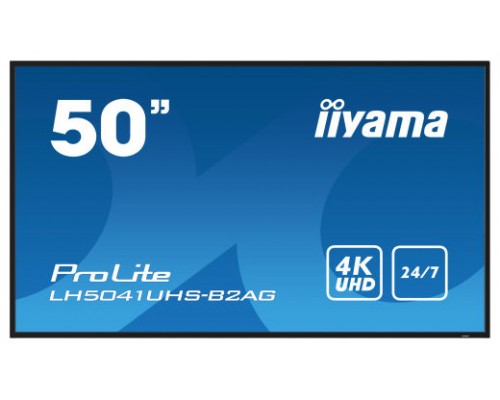 iiyama LH5041UHS-B2AG pantalla de señalización Pantalla plana para señalización digital 127 cm (50") LCD 500 cd / m² 4K Ultra HD Negro 24/7 (Espera 4 dias)
