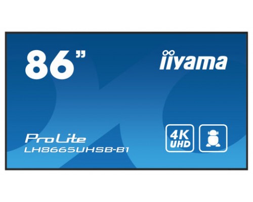iiyama LH8665UHSB-B1 pantalla de señalización Diseño de quiosco 2,18 m (86") LED Wifi 800 cd / m² 4K Ultra HD Negro Procesador incorporado Android 11 24/7 (Espera 4 dias)
