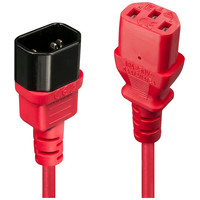 Lindy 30477 cable de transmisi&oacute;n Negro, Rojo 1 m C14 acoplador C13 acoplador (Espera 4 dias)