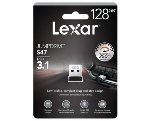 Lexar JumpDrive S47 unidad flash USB 128 GB USB tipo A 3.2 Gen 1 (3.1 Gen 1) Negro (Espera 4 dias)