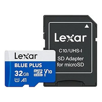 LEXAR 32GB BLUE PLUS MICROSDHC UHS-I WITH SD ADAPTER, UP TO 100MB/s READ C10 A1 V10 U1 (Espera 4 dias)-SX19 LEXAR 32GB BLUE PLUS MICROSDHC UHS-I WITH SD ADAPTER, UP TO 100MB/s READ C10 A1 V10 U1 (Espera 4 dias)