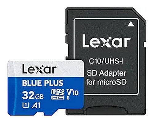 LEXAR 32GB BLUE PLUS MICROSDHC UHS-I WITH SD ADAPTER, UP TO 100MB/s READ C10 A1 V10 U1 (Espera 4 dias)-SX19 LEXAR 32GB BLUE PLUS MICROSDHC UHS-I WITH SD ADAPTER, UP TO 100MB/s READ C10 A1 V10 U1 (Espera 4 dias)
