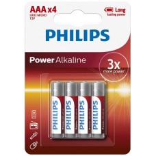 PILAS PHILIPS ALCALINA POWER AAA 1.5V PACK 4U