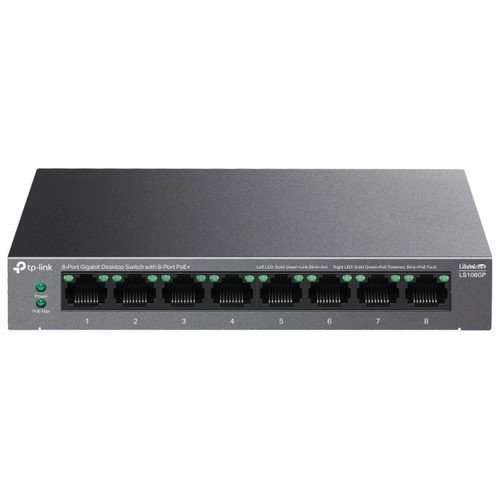 TP-Link LS108GP Switch 8xGb PoE+ 62W Desktop-IA30 TP-Link LS108GP Switch 8xGb PoE+ 62W Desktop