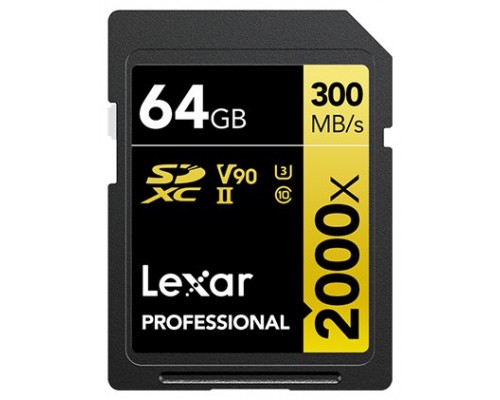 Lexar Professional 2000x 64 GB SDHC UHS-II Clase 10 (Espera 4 dias)