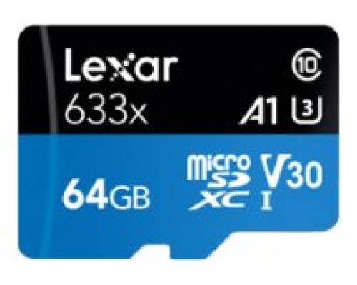 Lexar 633x 64 GB MicroSDXC UHS-I Clase 10 (Espera 4 dias)