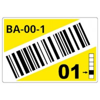 BROTHER Caja de 1 rollo de etiquetas precortadas para estanterias y estanterias paletizadas de 55 x 85 mm. Amarillo, para codigos de barras - 340 etiquetas/roll