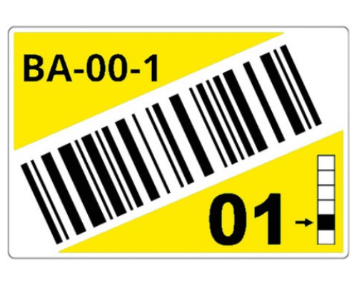 BROTHER Caja de 1 rollo de etiquetas precortadas para estanterias y estanterias paletizadas de 75 x 110 mm. Amarillo, para codigos de barras - 260 etiquetas/rol