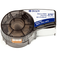 BRADY BMP21 Series Vinyl Labels Black on White 3/8" 9.5mm x 6.4mm, Blanco sobre negro-IR30 BRADY BMP21 Series Vinyl Labels Black on White 3/8" 9.5mm x 6.4mm, Blanco sobre negro