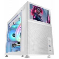 Caja Microatx Gaming Mars Gaming Mc-lcd Blanca