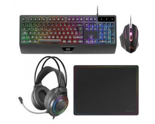 TECLADO MOUSE HEADSET Y ALFOMBRILLA MARS GAMING