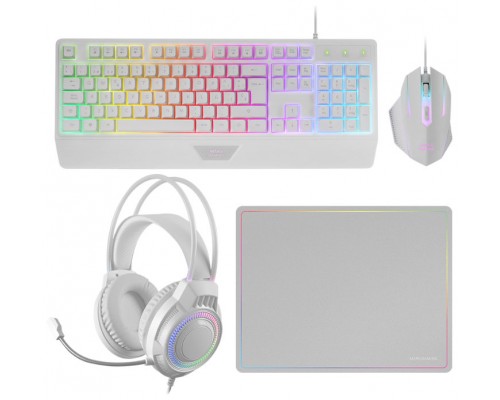 KIT COMBO PACK 4EN1 RGB MCP124 PRO BLANCO MARS GAMING (Espera 4 dias)