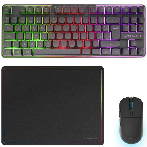 TECLADO MOUSE Y ALFOMBRILLA MARS GAMING MCPWTKLES-SX30 TECLADO MOUSE Y ALFOMBRILLA MARS GAMING MCPWTKLES