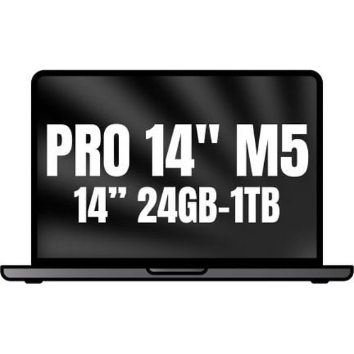 MACBOOK PRO APPLE 14"" M5 PRO 15CORE CPU+16CORE GPU 24GB 1TB NEGRO ESPACIAL (Espera 4 dias)