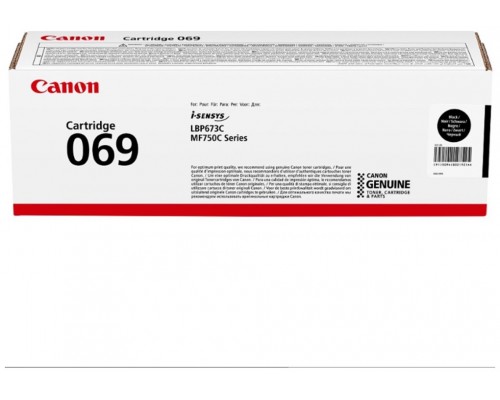 CANON Toner 069BK Negro para i-SENSYS LBP673Cdw i-SENSYS LBP673dw, MF752Cdw 2.100p