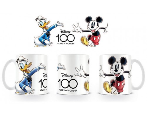 TAZA MICKEY & DONALD DISNEY 100 BLANCA 315 ML PYRAMID INTERNATIONAL REDSTRING MG27702 (Espera 4 dias)