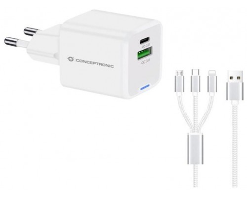 CARGADOR DE PARED CONCEPTRONIC USB-C x1 USB-Ax1