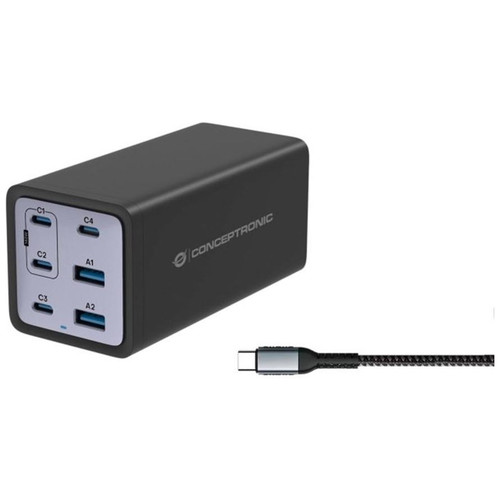 CARGADOR USB CONCEPTRONIC OZUL06BE 200W PD 4xUSB-C