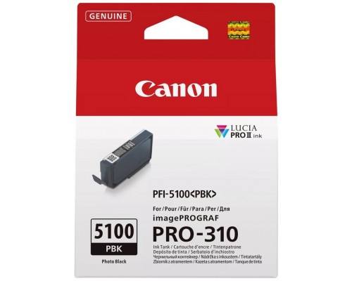 CANON Cartucho PFI-5100PBK negro foto 14,4ml para PRO-310